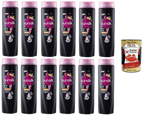 Sunsilk Shampoos Sunsilk bye bye crespo shampoo per capelli crespi e danneggiati Bye Bye Frizzy Shampoo für krauses und strapaziertes Haar 12x250 ml+ Italian Gourmet polpa 400g 8720182541307