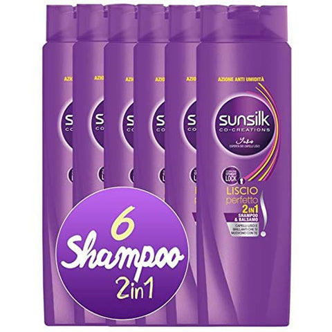 Sunsilk Shampoo und Haarspülung 2 in 1 für glattes Haar 6x250ml Original italienisch Pflege