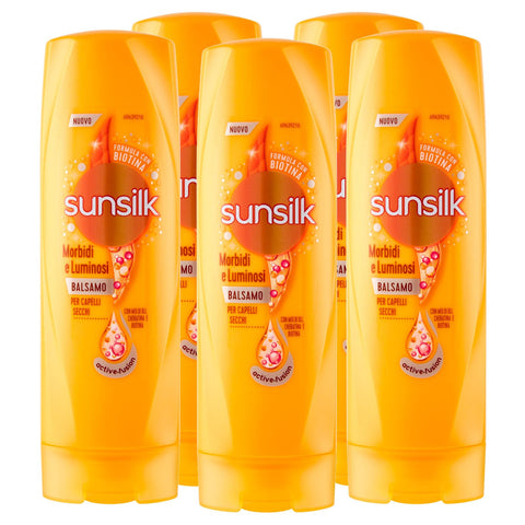 Sunsilk Spülungen & Conditioner Sunsilk Weiche & helle Conditioner für trockenes und stumpfes Haar, feuchtigkeitsspendend mit Keratin und Biotin, Arganöl und Mandelöl, 5 Flaschen à 200 ml 8710522047385