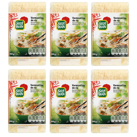 SUZI WAN Vermicelli di Riso Reisnudeln Nudelnest aus Reismehl 250 g Packung Internationale Nudeln italienisch Original