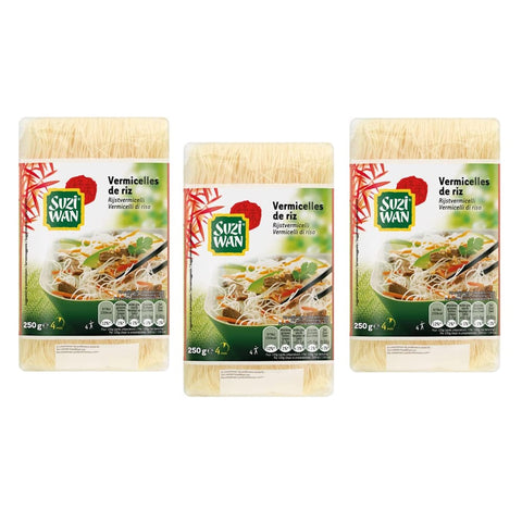 SUZI WAN Internationale Nudeln SUZI WAN Vermicelli di Riso Reisnudeln Nudelnest aus Reismehl 250 g Packung Internationale Nudeln italienisch Original 4002359650178