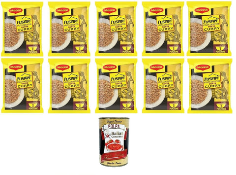 SUZIWAN Nudelgerichte 10x MAGGI FUSIAN CURRY TASTE Instant-Nudeln und Curry-Gewürz, 71 g + Italian Gourmet polpa 400g 8445290436030