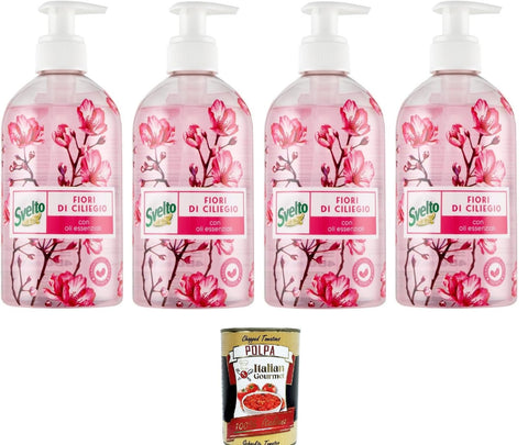Svelto Handspülmittel Svelto Ai Fiori di Ciliegio Detersivo Piatti E Stoviglie Kirschblüten-Spülmittel 4x 450 ml+ Italian Gourmet polpa 400g 0