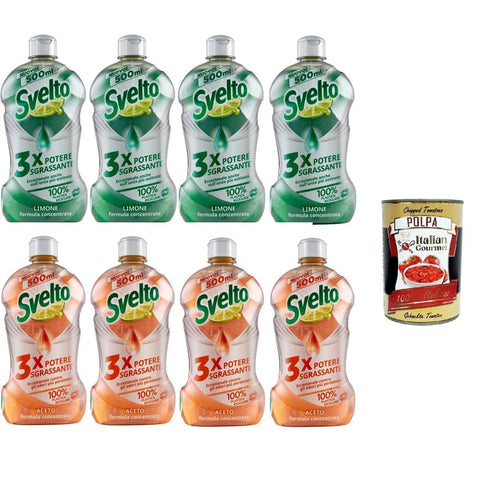 Svelto Öl & Essig Svelto Testpaket Piatti a Mano Concentrato Zitronenkonzentrat 4x500 ml konzentrierter Essig 4x500 ml italienisch Original 8720182384041