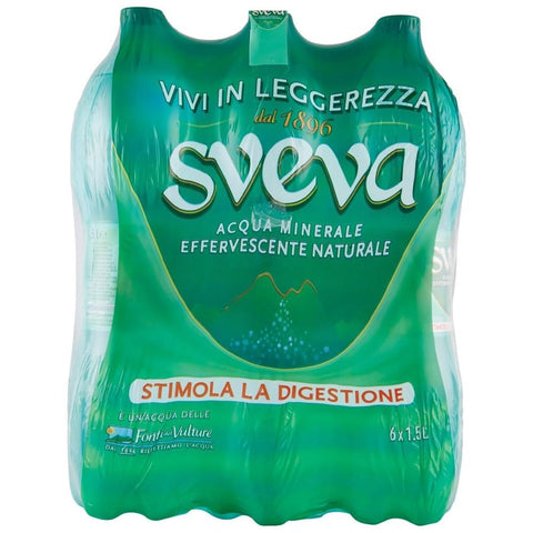 SVEVA Kohlensäurehaltiges Wasser Sveva Acqua Minerale Effervescente Naturale - 6 Bottiglie da 1.5 Litri 8008417601034