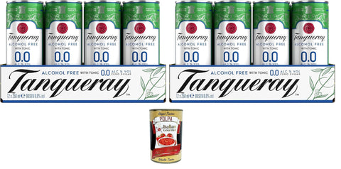 Tanqueray Cola Tanqueray 0.0 - Premix Gin & Tonic Zero, Packung mit 24 250-ml-Dosen+ Italian Gourmet polpa 400g 5000291027163