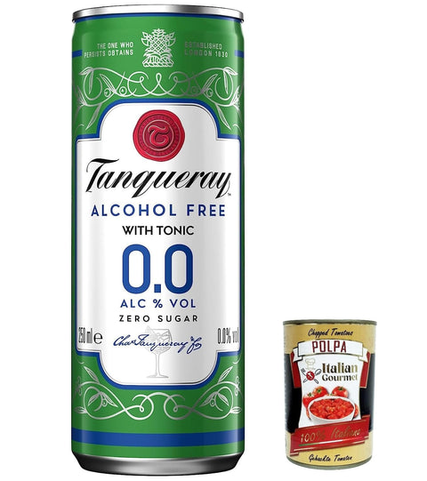 Tanqueray 0,0% & Tonic | erfrischend alkoholfreies MIxgetränk | zuckerfrei & kalorienfrei | Jetzt trinkfertig in der handlichen „Slim Can“ für unterwegs | 250 ml italienisch Original