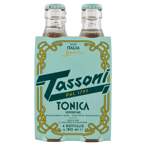 Tassoni Aperitif Tassoni Tonica Superfine con Aroma Naturale di Cedro Kohlensäurehaltiges  Tonic Water ( 24 x 18cl ) 8005613000012