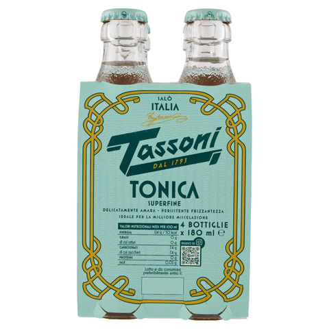 Tassoni Aperitif Tassoni Tonica Superfine con Aroma Naturale di Cedro Kohlensäurehaltiges  Tonic Water ( 24 x 18cl ) 8005613000012
