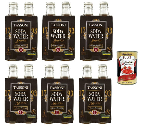 Tassoni Getränke, Kaffee & Tee Tassoni Soda Water, Erfrischendes italienisches Alkoholfreies Getränk 24x 18cl, Einweg-Glasflasche + Italian Gourmet polpa 400g 0