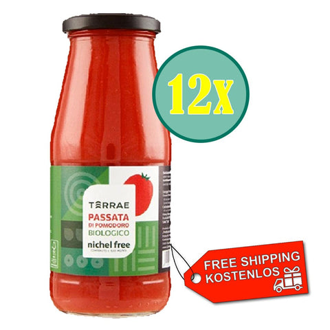 Terrae Tomatensauce 12x Terrae Passata di Pomodoro BIO-Tomatenpüree „NICHEL FREE“ 420gr 8053853891051