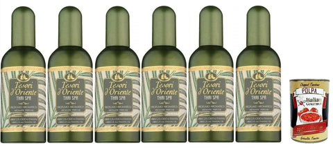 Tesori d'oriente Eau de Toilette 6x Tesori d'Oriente THAI SPA Aromatic Parfüm EdT 100ml Eau de Toilette + Italian Gourmet Polpa 400 g 8008970048604