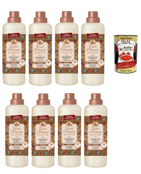Tesori d'oriente Flüssiger Weichspüler Tesori d’Oriente AMMORBIDENTE BYZANTIUM Rosa Nera e Labdano, Konzentrierter Weichspüler Schwarze Rose und Labdanum, 38 Wäschen, 8x 760ml + Italian Gourmet polpa 400g 8008970055237