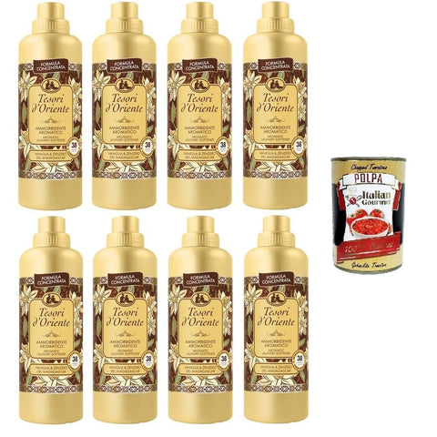 Tesori d'oriente Konzentrierter Weichspüler Vanille und Madagaskar Ingwer, Mit wertvollen Mikrokapseln für 8x760ml Original italienisch Haushalt