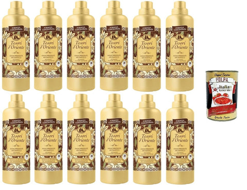 Tesori D'oriente – Konzentrierter Weichspüler Vanille und Madagaskar Ingwer,38 Wäschen, Mit wertvollen Mikrokapseln für weiche und duftende Kleidungsstücke, 12x760 ml italienisch Original
