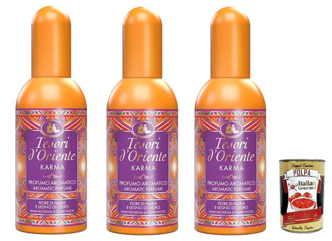 Tesori d'oriente Karma Aromatischer Duft mit Nashi Blume und Zedernholz 3x 100 ml italienisch Original