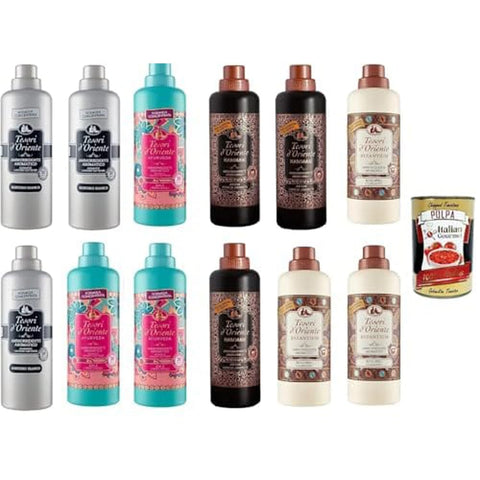 Tesori D'oriente Spray Tesori D'oriente Testpaket weichspüler softener Muschio Bianco Fiori di loto Ayurveda Hammam Byzanthium Japanese Rituals 12x 750 ml italienisch Original 8008970055237