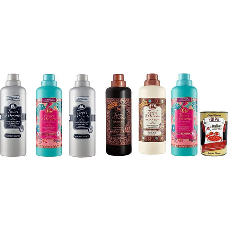 Tesori D'oriente Testpaket weichspüler softener Muschio Bianco Fiori di loto Ayurveda Hammam Byzanthium Japanese Rituals 6x 750 ml italienisch Original