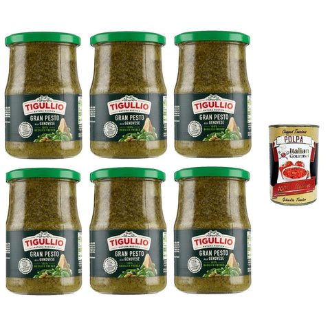 Tigullio Granpesto Koch- & Backzutaten Tigullio Granpesto Pesto alla Genovese mit Basilikum 6x 500 g Sauce Soße Koch- & Backzutaten italienisch Original 8000050504307