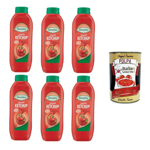 Tomaten-Ketchup-Sauce Wiederverschließbare Salsas Tomaten-Ketchup-Sauce Wiederverschließbare Verpackung 6x875 ml italienisch Original + kostenlos polpa 400 g 8032804040014