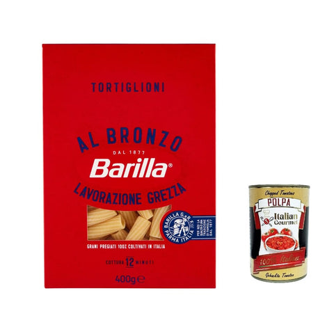 Tortiglioni Nudeln & Pasta Tortiglioni al Bronzo Bronze Gezogene Pasta 400g Rohe Verarbeitungsmethode 20x Original italienisch inkl. Italian Gourmet Polpa 400g 8076809580953