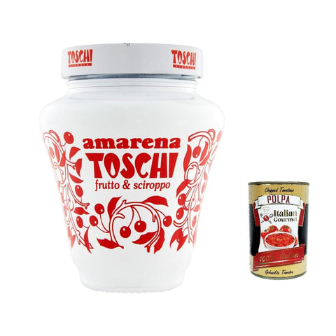 Toschi Obst Toschi Amarenakersen Mug (Amarena Cherries), Premium Qualität aus Italien, authentisches italienisches Kirschen 250g 6x Original italienisch inkl. Italian Gourmet Polpa 400g 80556008
