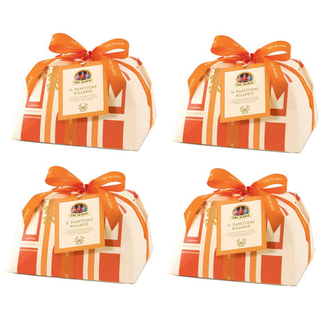 Tre Marie Panettone Milanese Papierverpackung con canditi e uvetta mit kandierten Früchten Rosinen und Zeder 4x 1kg italienisch Original
