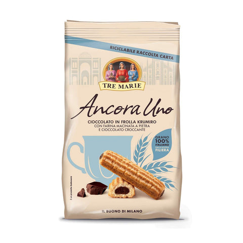 Tre Marie Ancora Uno Cioccolato in frolla Krumiro Mit Schokolade gefüllter Keks mit gemahlenem Mehl und knuspriger 3x300g Original italienisch