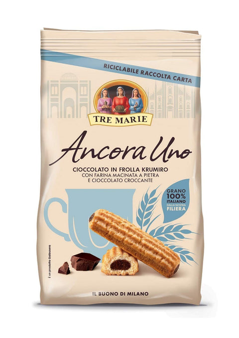 Tre Marie Ancora Uno Cioccolato in frolla Krumiro Mit Schokolade gefüllter Keks mit gemahlenem Mehl und knuspriger 6x300g Original italienisch