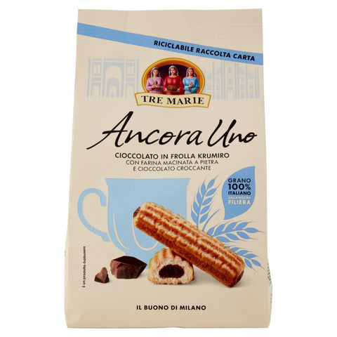 Tre Marie Kekse Tre Marie Ancora Uno Cioccolato in frolla Krumiro Mit Schokolade gefüllter Keks mit gemahlenem Mehl und knuspriger Schokolade cookies biscuit 100% Italienische Kekse 300g 8002190006482