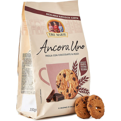 Tre Marie Ancora Uno Frolla con cioccolato in pezzi Kekse mit Schokoladenstücken cookies biscuits 100% Italienische Kekse 1x350g Original italienisch