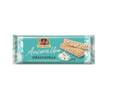 Tre Marie Ancora Uno Wafer Stracciatella Waffeln gefüllt mit Milchschokolade Creme und Schokoladenstücke 140 g italienisch Original