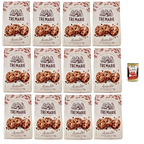 Tre Marie Snack Kuchen & Backwaren Tre Marie Ancora Uno Frolla con Gocce di Cioccolato in pezzi, Kekse Kakao Kekse mit Tropfen Schokolade Biscuits 12x 360g Packung Original italienisch inkl. Italian Gourmet Polpa 400g 8002190006765
