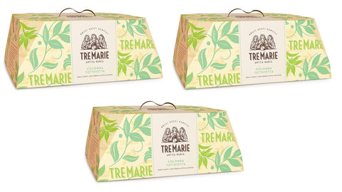 Tre Marie Colomba Tuttuvetta Typisches Dessert der Ostertradition Osterkuchen ohne kandierte Früchte mit Rosinen 3x 1Kg italienisch Original
