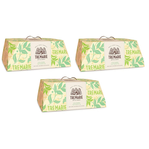 Tre Marie Colomba Tuttuvetta Typisches Dessert der Ostertradition Osterkuchen ohne kandierte Früchte mit Rosinen 3x 1Kg italienisch Original