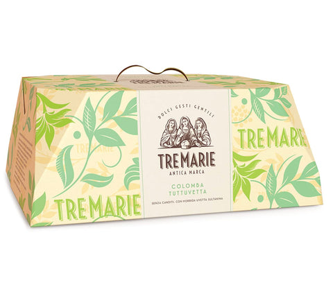 Tre Marie Colomba Tuttuvetta Typisches Dessert der Ostertradition Osterkuchen ohne kandierte Früchte mit Rosinen 1Kg italienisch Original