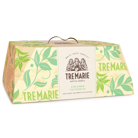 Tre Marie Colomba Tuttuvetta Typisches Dessert der Ostertradition Osterkuchen ohne kandierte Früchte mit Rosinen 1Kg italienisch Original