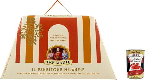 TreMarie Brot & Backwaren 4x Tre Marie il Panettone Milanese con canditi mit kandierten Früchten,Rosinen und Zeder 1kg + Italian gourmet polpa 400g 8004205030017