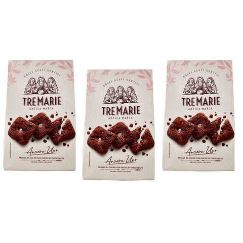 TreMarie Kekse TreMarie 3x Tre Marie Ancora Uno Frolla al Cacao con Gocce di Cioccolato Kekse Kakao Kekse mit Tropfen aus Dunkler Schokolade Biscuits 315 g Packung italienisch 8002190006772