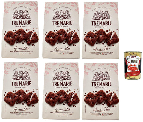 Tre Marie Ancora Uno Frolla al Cacao con Gocce di Cioccolato Kekse Kakao Kekse mit Tropfen aus Dunkler Schokolade 6x315g Original italienisch