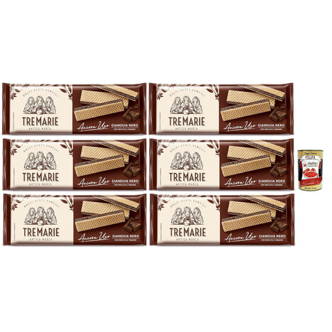 Tremarie Ancora Uno Wafer Gianduia Nero mit Gianduja Creme Produkt erhalten von Piemont Haselnuss IGP 6x 140 g italienisch Original