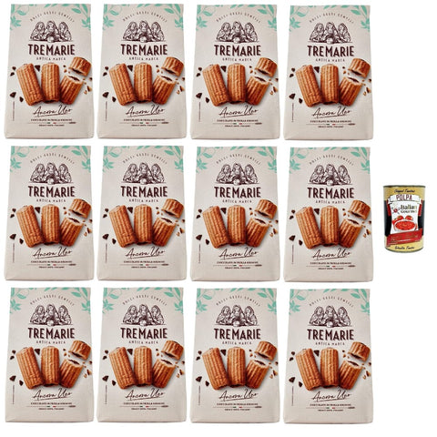 Tremarie Snack Kuchen & Backwaren Tremarie Ancora Uno Cioccolato in Frolla Krumiro, Kekse Krumiri mit Kakao 12x 315 g cookies biscuit altmodisches Gebäck 100% Italienische Kekse italienisch Original 8002190006741