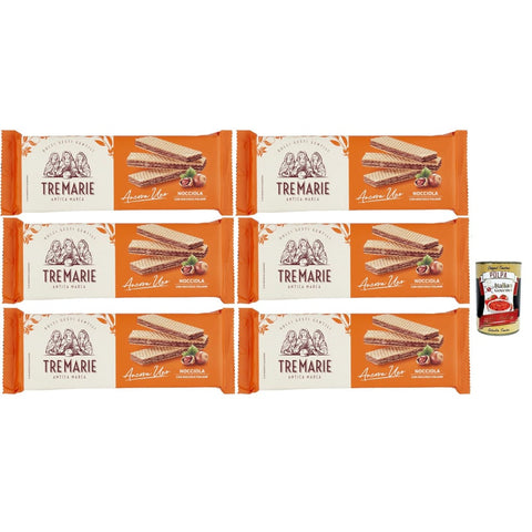 TreMarie Snack Kuchen & Backwaren TreMarie Tre Marie Ancora Uno Wafer Nocciola Waffeln mit Haselnusscreme Produkt erhalten von Piemont Haselnuss IGP 6x 175g italienisch Original 8002190003382