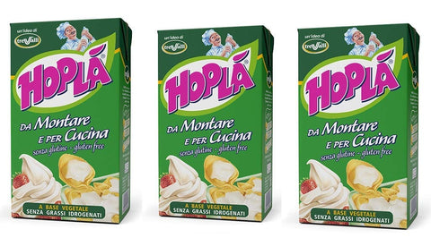 Trevalli Hopla Panna da montare e per cucina Sahne zum Kochen Gluten frei basierend auf pflanzlichen Fetten 3x1000ml Original italienisch Zutat