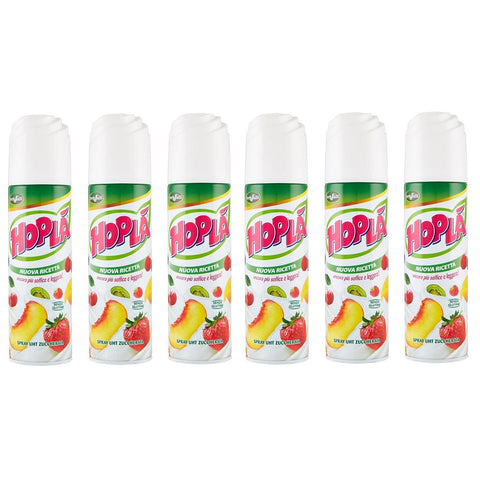 Trevalli Hoplà Panna Spray Süßwaren Produkt auf Basis von Sahne und Pflanzenfett, U.H.T. Creme Spray Glutenfrei 250 g Sprühdose italienisch Original