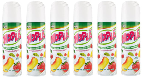Trevalli Hoplà Panna Spray Süßwaren Produkt auf Basis von Sahne und Pflanzenfett, U.H.T. Creme Spray Glutenfrei 250 g Sprühdose italienisch Original