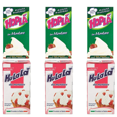Trevalli Panna Hopla da Montare gia Zuccherata "Süße Sahne" 3x Original italienisch inkl. 3x Hulalà Panna da montare zuccherata gesüßtes Süßwarenprodukt Sahne zu montierendes 500ml laktosefrei