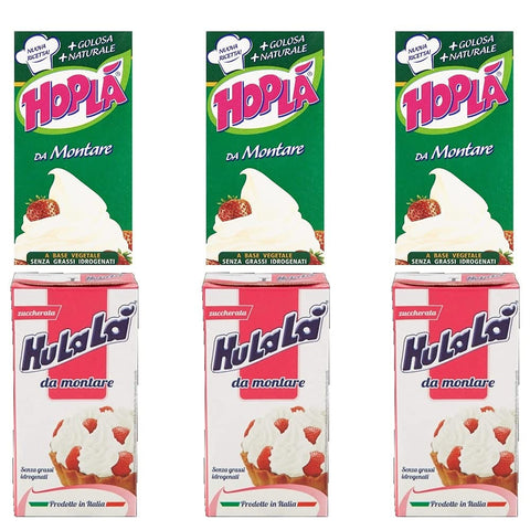 Trevalli Panna Hopla da Montare gia Zuccherata "Süße Sahne" 3x Original italienisch inkl. 3x Hulalà Panna da montare zuccherata gesüßtes Süßwarenprodukt Sahne zu montierendes 500ml laktosefrei