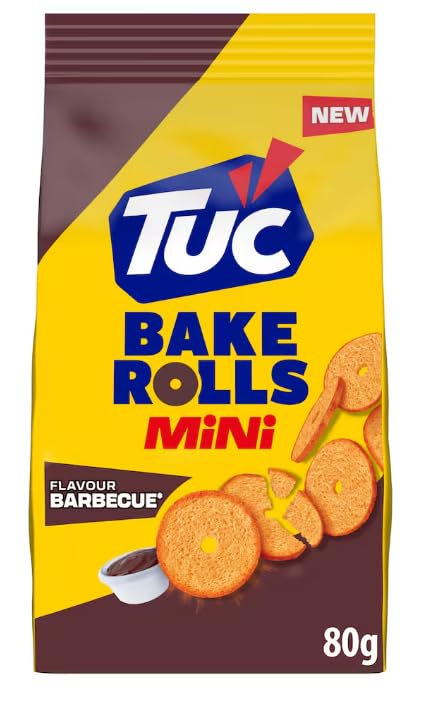 Tuc Bake Chips Tuc Bake Rolls Mini Barbecue Geschmack,Knusprige Brotchips mit BBQ-Würzung 10 x 80g+ Italian Gourmet Polpa Gehackte Tomaten 400g