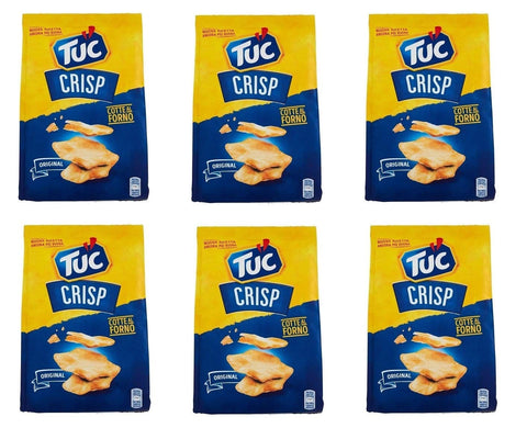 Tuc Crisp Salzgebäck Crackers Gebacken gesalzen Meersalz 6x100g Original italienisch Snack